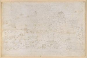A Divina Commedia, Inferno XIX. Vergilius és Dante a pokol nyolcadik körében (Malebolge), 3. bolgia: az egyházi tisztségeket visszaélésszerűen betöltők, a szimonisták büntetése alkotó: Sandro Botticelli