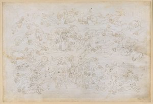A Divina Commedia, Inferno XXXIII. A pokol kilencedik köre (Cocytus), 3. szakasz: Ugolino gróf bűnbánati beszámolója; a vendégszeretetet megsértő árulók büntetése a Ptolemäa jégében alkotó: Sandro Botticelli