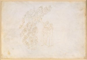 A Divina Commedia, Paradiso III. Az első bolygószféra (a Hold égboltja): azoknak a lelkeknek a megjelenése, akiket egykor megakadályoztak egy fogadalom teljesítésében; Dante beszélgetése Piccarda Donatival alkotó: Sandro Botticelli