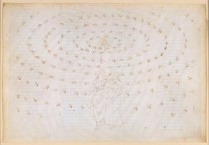 A Divina Commedia, Paradiso XXIV. A nyolcadik szféra (állandócsillagos égbolt): Beatrice arra kéri Pétert, hogy vizsgálja meg tanítványát az igaz hit tekintetében, az első teológiai erény tekintetében; Dante hitvallása alkotó: Sandro Botticelli