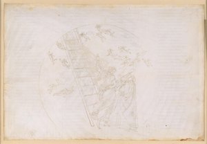 A Divina Commedia, Paradiso XXI. Átmenet a hetedik bolygószférába (a Szaturnusz mennyországa): Dante meglátja a Jákób-létrát és a boldogok fényét, akik egykor a Contemplatio során bizonyítottak; Petrus Damianus beszéde alkotó: Sandro Botticelli