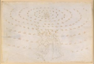 A Divina Commedia, Paradiso XXVI. A nyolcadik szféra (állandó csillagok égboltja): János Dantét kérdezi a harmadik teológiai erényről, a szeretetről; Dante látása fokozottabban visszatér; megjelenik Ádám fénye alkotó: Sandro Botticelli