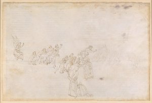 A Divina Commedia, Purgatórium II. Előpurgatórium, a szigetek gyűrűje: a lelkek partra szállása; beszélgetés Casellával alkotó: Sandro Botticelli