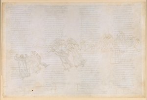 A Divina Commedia, Purgatórium XIV. A Purgatórium második köre: bűnbánat az irigység és a káröröm miatt; Guido del Duca és Rinieri da Calboli beszélgetése alkotó: Sandro Botticelli