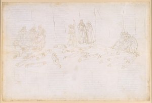 A Divina Commedia, Purgatorio XXI. A Purgatorio ötödik köre: a kapzsiak és a pazarlók vezeklése; Statius megjelenése alkotó: Sandro Botticelli