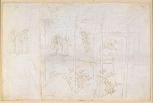 A Divina Commedia, Purgatórium XXVIII. A földi paradicsom: Dante és Matelda a Léthe-folyó partján alkotó: Sandro Botticelli