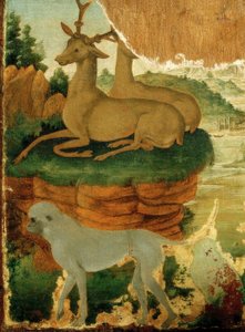 Táj őzike és majmok alkotó: Sandro Botticelli