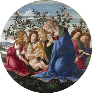 Madonna imádja a gyermeket öt angyallal alkotó: Sandro Botticelli