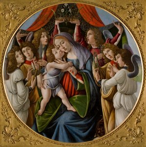 Madonna és gyermek hat angyallal, 1500 körül. alkotó: Sandro Botticelli