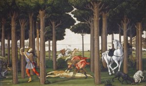 Nastagio degli Honesti története, II. panel alkotó: Sandro Botticelli