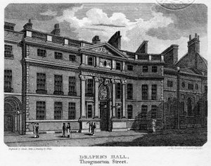 Drapers Hall, Throgmorton Street, London City, 1812.