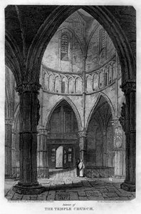 A Temple Church belseje, London, 1816.