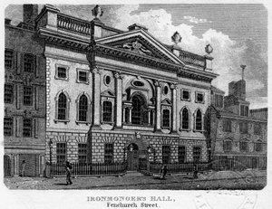 Ironmongers Hall, Fenchurch Street, London City, 1812.
