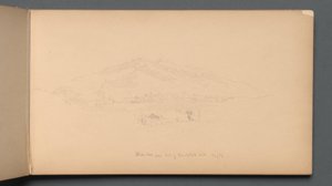 Vázlatfüzet, 12. oldal: "Fehér hegyek a Randolph-hegy lábától" alkotó: Sanford Robinson Gifford
