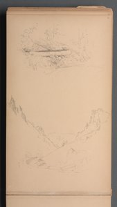 Vázlatfüzet, 15. oldal: Tájképek, Berlini vízesés, 1859. alkotó: Sanford Robinson Gifford