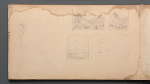 Vázlatfüzet, 39. oldal: Maine Landscape Vignittes, 1859. alkotó: Sanford Robinson Gifford