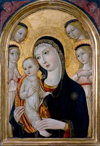 Madonna és gyermeke angyalokkal, 1480 körül alkotó: Sano di also Ansano di Pietro di Mencio (workshop of) Pietro