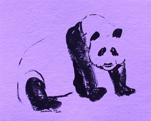 Panda fekete tintával alkotó: Santhosh ch