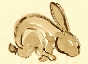 Expresszív szépia nyúl alkotó: Santhosh ch