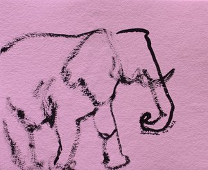 Minimalista rózsaszín elefánt alkotó: Santhosh ch