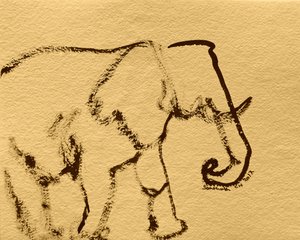 Minimalista elefántrajz alkotó: Santhosh ch