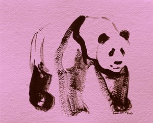 Rózsaszín panda ecsetvonásai alkotó: Santhosh ch