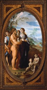 Herkules és Omphale (olaj, vászon alkotó: Santi di Tito
