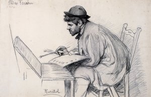 Pere Ferran festmény portréja alkotó: Santiago Rusiñol