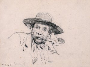 Tanulmány egy férfi fejéről alkotó: Santiago Rusiñol