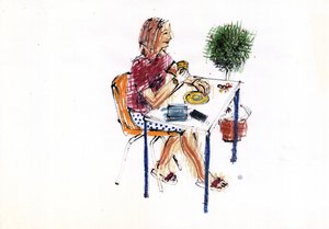 Cafe, 2009 (akril) alkotó: Sara Hayward