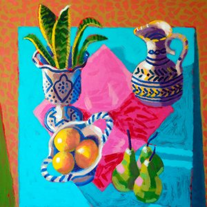 Csendélet # 57, 2025 (akril, tábla) alkotó: Sara Hayward