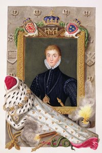 Anglia I. Károly (1600-49) walesi herceg portréja az Erzsébet királynő udvarának emlékirataiból, 1825-ben (akvarell és gouache papíron)