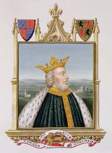 III. Edward (1312-77) angol király portréja 1327-ből az Erzsébet királynő udvarának emlékirataiból, 1825-ben (wc és gouache papíron)
