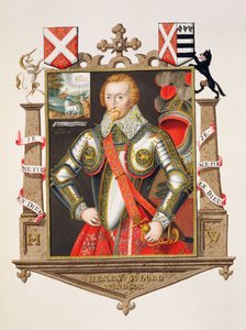 Henry, 5. Lord Windsor (1562-1615) portréja az Erzsébet királynő udvarának emlékirataiból, 1825-ben (wc és gouache papíron)
