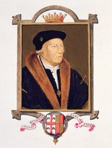 Henry Bourchier († 1539) Essex 2. grófjának portréja az 1825-ben megjelent „Erzsébet királynő udvarának emlékirataiból” (wc és gouache papíron)