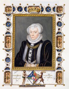 Margaret Douglas (1515-78) Lennox grófnő portréja az Erzsébet királynő udvarának emlékirataiból, 1825-ben (wc és gouache papíron)