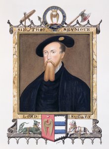 Thomas Seymour (1508-49) 1. Sudeley báró portréja az 1825-ben megjelent "Emlékiratok Erzsébet királynő udvaráról" című kötetből (wc és gouache, papír).