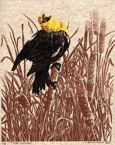 Cattail Cantata, 2017 (Linómetszet)