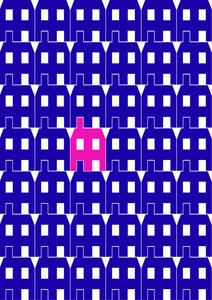 Blue Paper House_Large, 2020 (digitális)