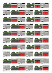 Fire Station Repeat Print, 2014 (grafikai giclee nyomat)