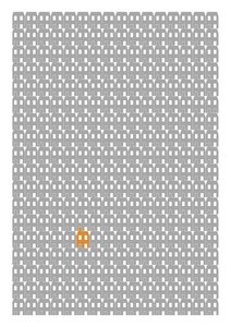 Grey Paper House Repeat Print, 2014 (grafikai giclee nyomat)
