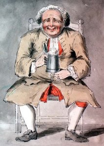 „A Dozing Toper”, egy alaktanulmányok albumából, 18. század közepe (toll és tus akvarellel) alkotó: Sarah Hamilton