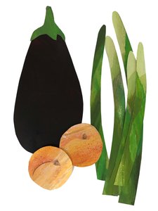 spárga, sárgabarack, padlizsán, 2019 (kollázs)