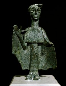 Nuragikus kultúra (nuraghi) Szardíniai: Torralba imádkozó nő bronzszobra. Kr.e. 8-7. Cagliari, Nemzeti Régészeti Múzeum, Szardínia, Olaszország