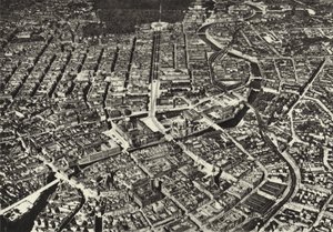 Berlin: Légifelvétel a régi magról; A város repülőről nézve (f/w fotó)