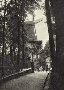 Potsdam, történelmi szélmalom Sanssouciban; Történelmi szélmalom Sanssouciban (f/w fotó)