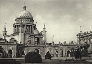 Potsdam, városi palota, kilátás a Nikolaikirchére; Városi palota, kilátás Szent Miklósra (f/w fotó) alkotó: Sasha Stone
