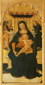 Madonna és gyermek trónolt alkotó: Saturnino Gatti