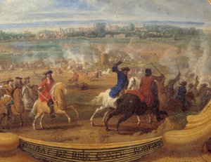 II. Lajos Bourbon Conde-i (Bourbon-Conde) herceg akciói, mint a Grand Conde (1621-1686), Brie Comte Robert (Brie-Comte-Robert) csata Le Conte Megváltó részletfestménye (Leconte, Le Comte, Lecomte) ) (1659-1694)