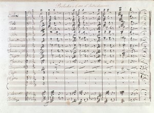 Mercadante Il bravo című operája (1842) előjátékának első oldala alkotó: Saverio Mercadante